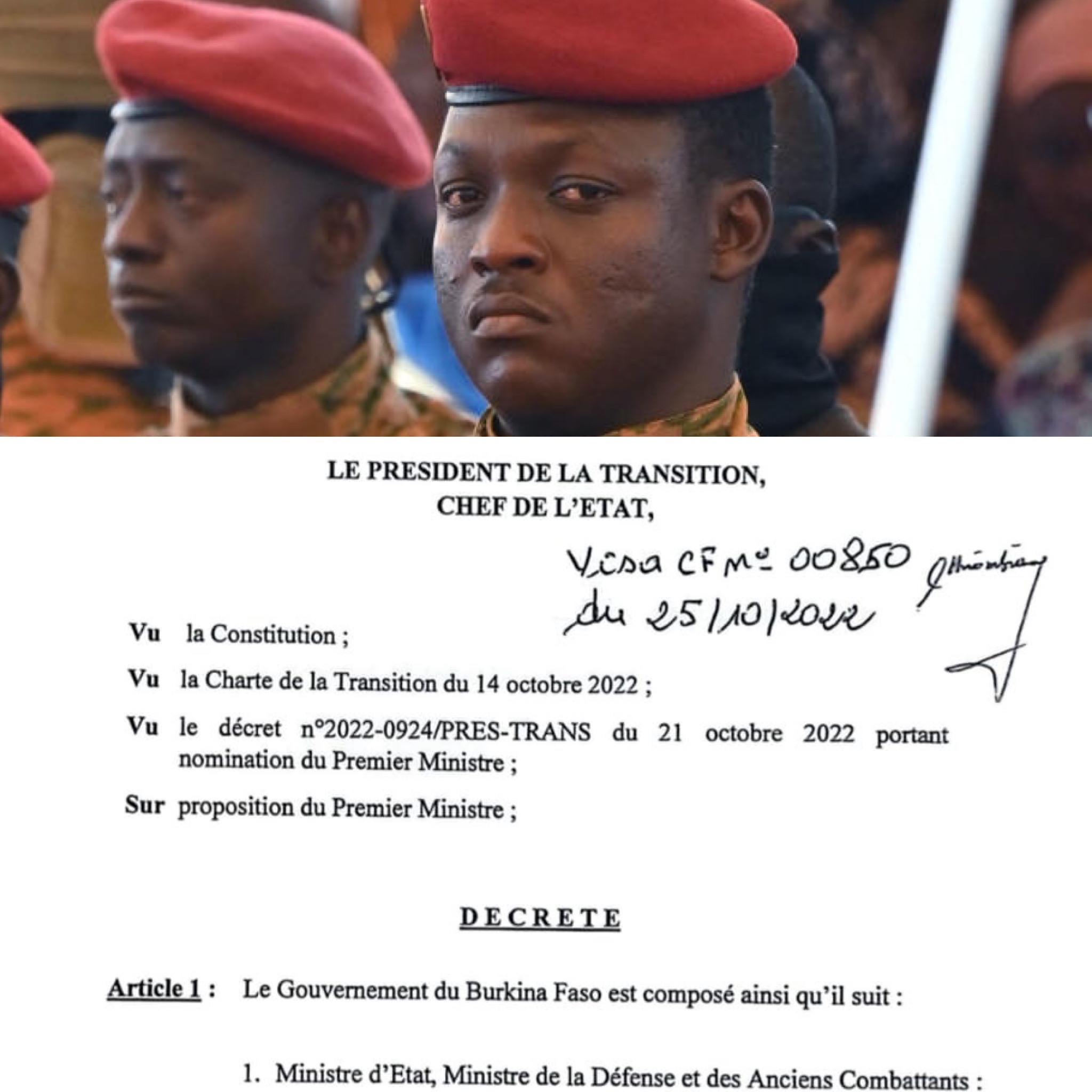 Burkina Faso : Un gouvernement de 23 membres pour diriger la transition
