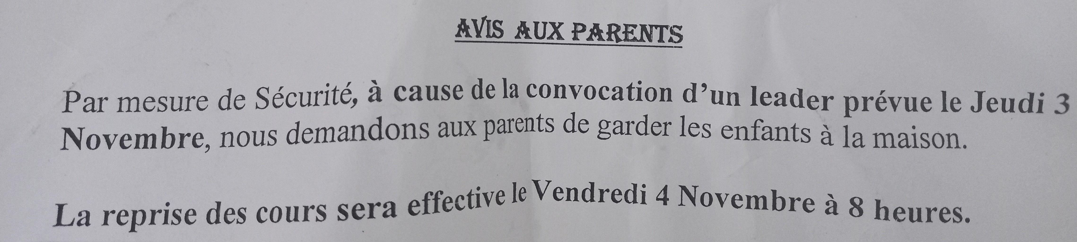 Audition de Ousmane Sonko : Plusieurs établissements scolaires de la capitale demandent aux parents d’élèves de « retenir leurs enfants à la maison »