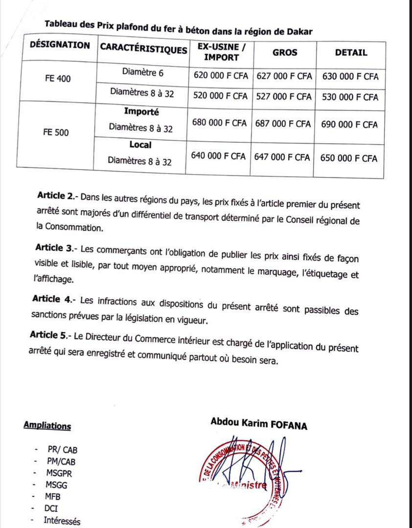 Réduction des denrées de première nécessité : Le ministre du commerce fixe les prix à Dakar…