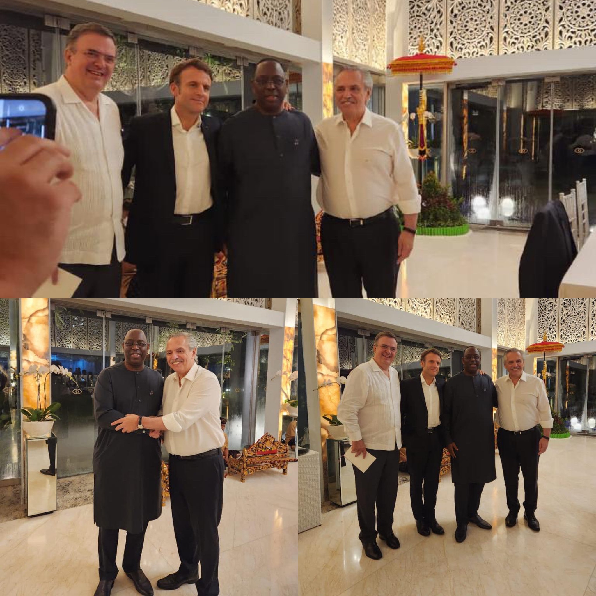Sommet du G20 : Le président Macky Sall en toute complicité avec le président argentin Alberto Fernandez et le président Emmanuel Macron…