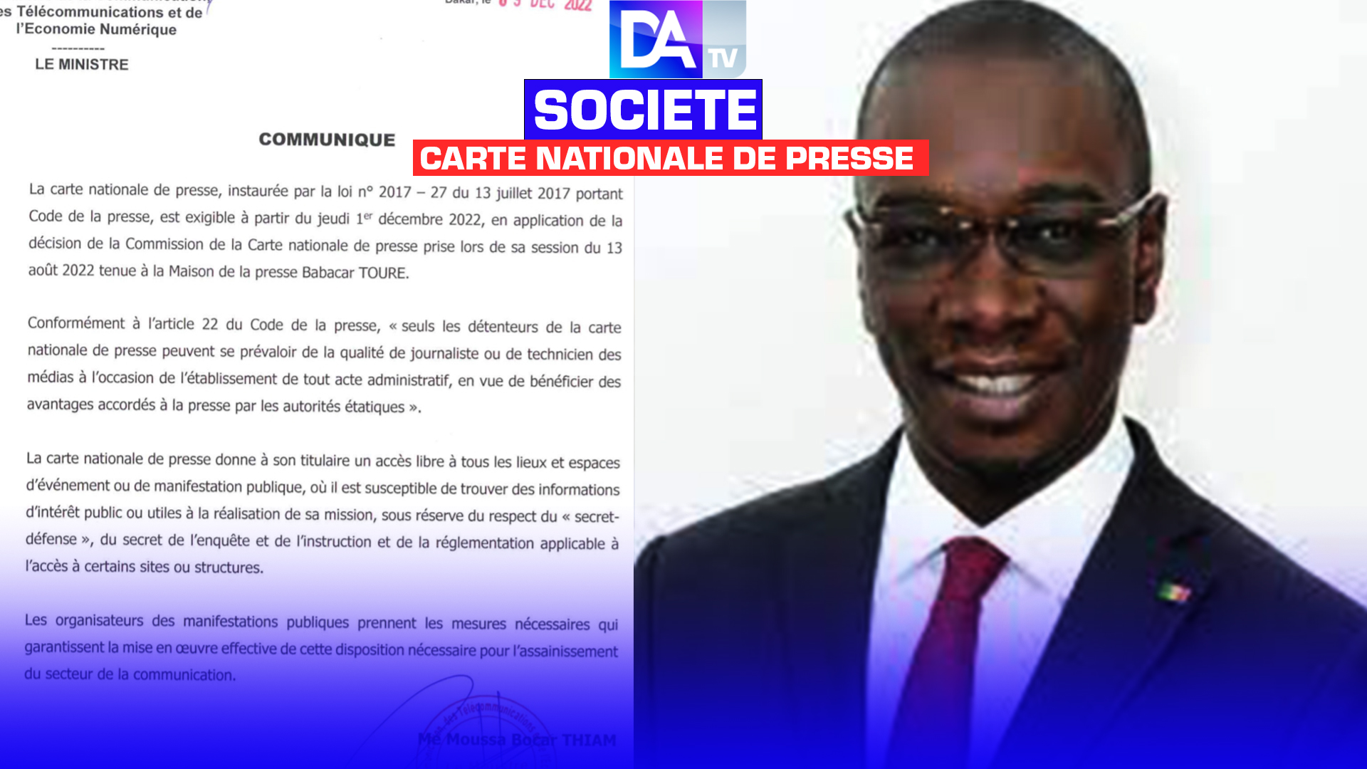 Carte nationale de presse : le ministère de la communication confirme son exigibilité et appelle à la mise en œuvre effective de cette disposition.