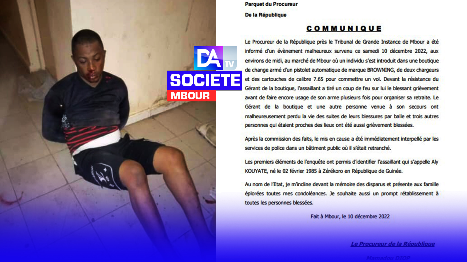 Mbour: le parquet fait état de 02 morts et de 03 blessés...(Procureur de Mbour)