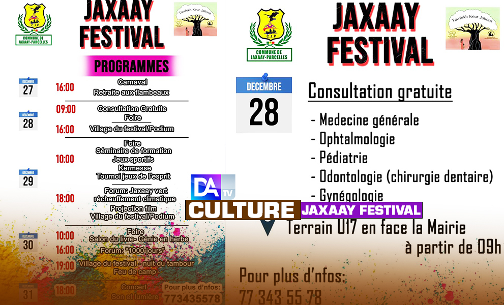 Culture : Lancement des festivités du « Jaxaay Festival », ce 27 décembre