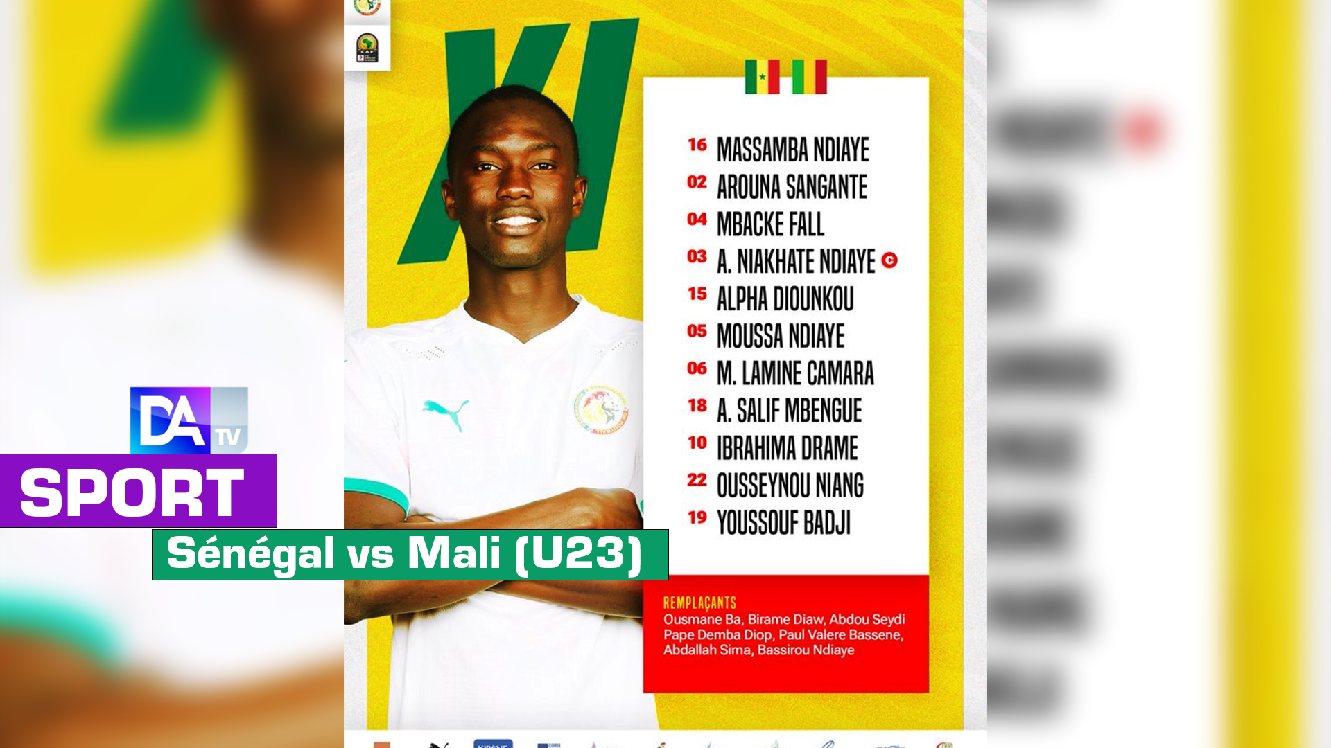 Sénégal vs Mali (U23) : Le onze de départ des Lions avec un 3-4-3 hybride proposé par Demba Mbaye…