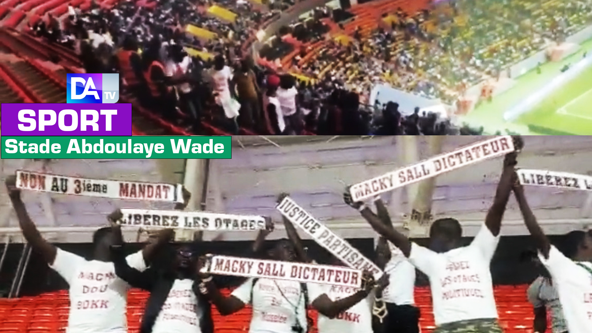 Stade Abdoulaye Wade : Un groupe de jeunes portant des banderoles “anti troisième mandat” ont été arrêtés …