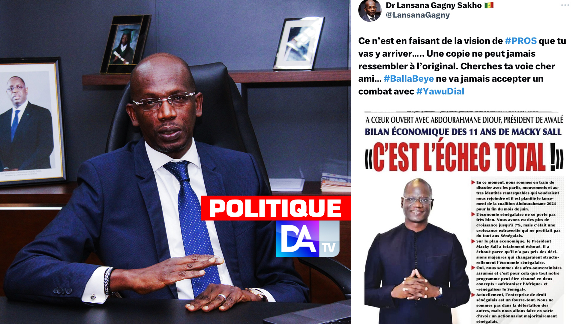 Lansana Gagny Sakho raille Abdourahmane Diouf: « Ce n’est pas en faisant de la vision de PROS que tu vas y arriver ».
