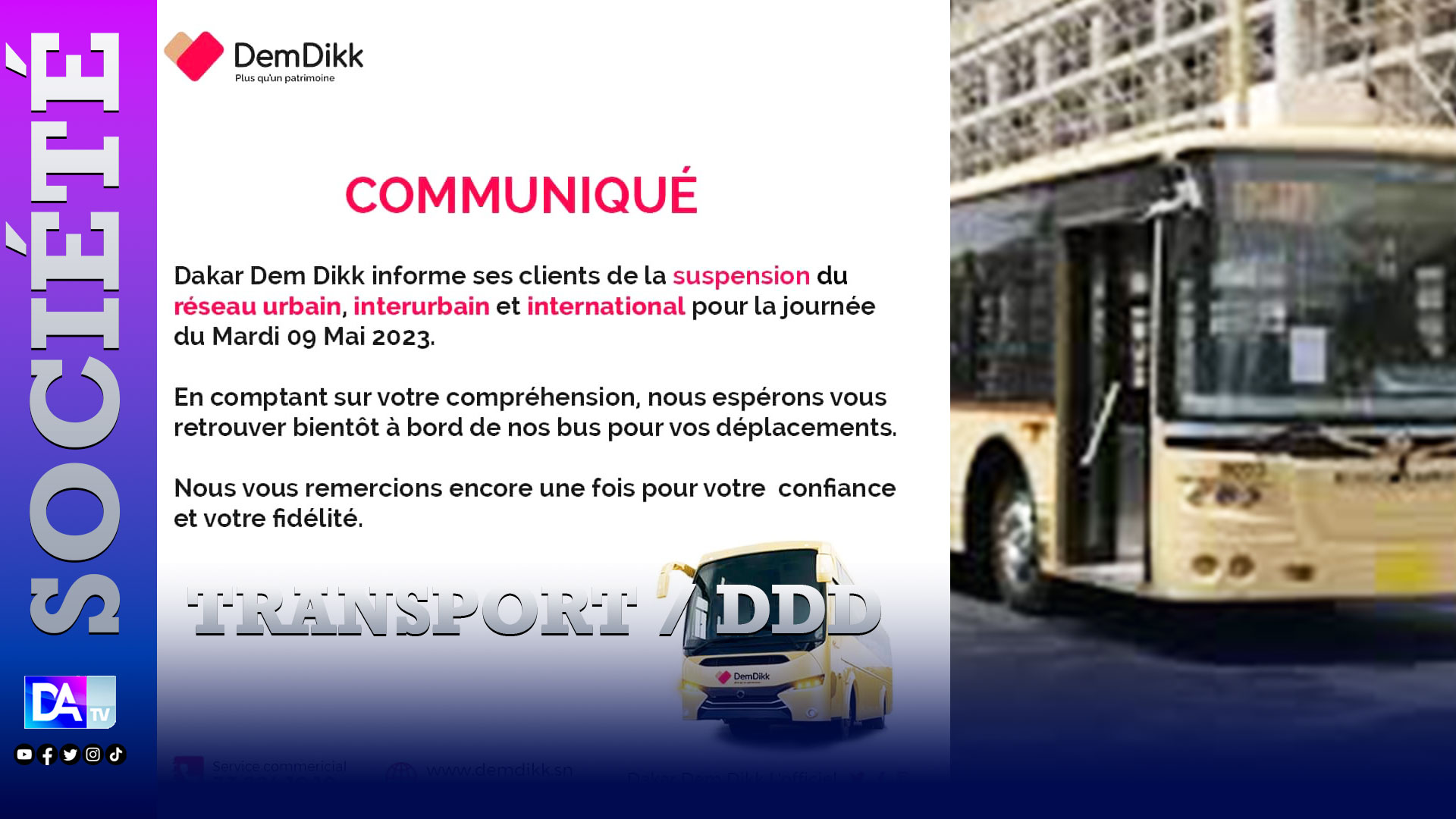 Transport : Dakar Dem Dikk suspend tous ses trajets ce mardi