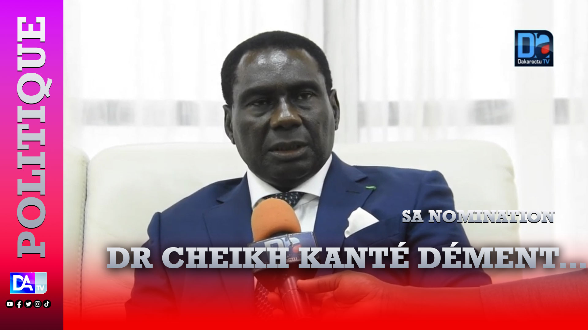 Sa nomination comme directeur de cabinet du PR annoncée : Le Dr Cheikh Kanté dément…