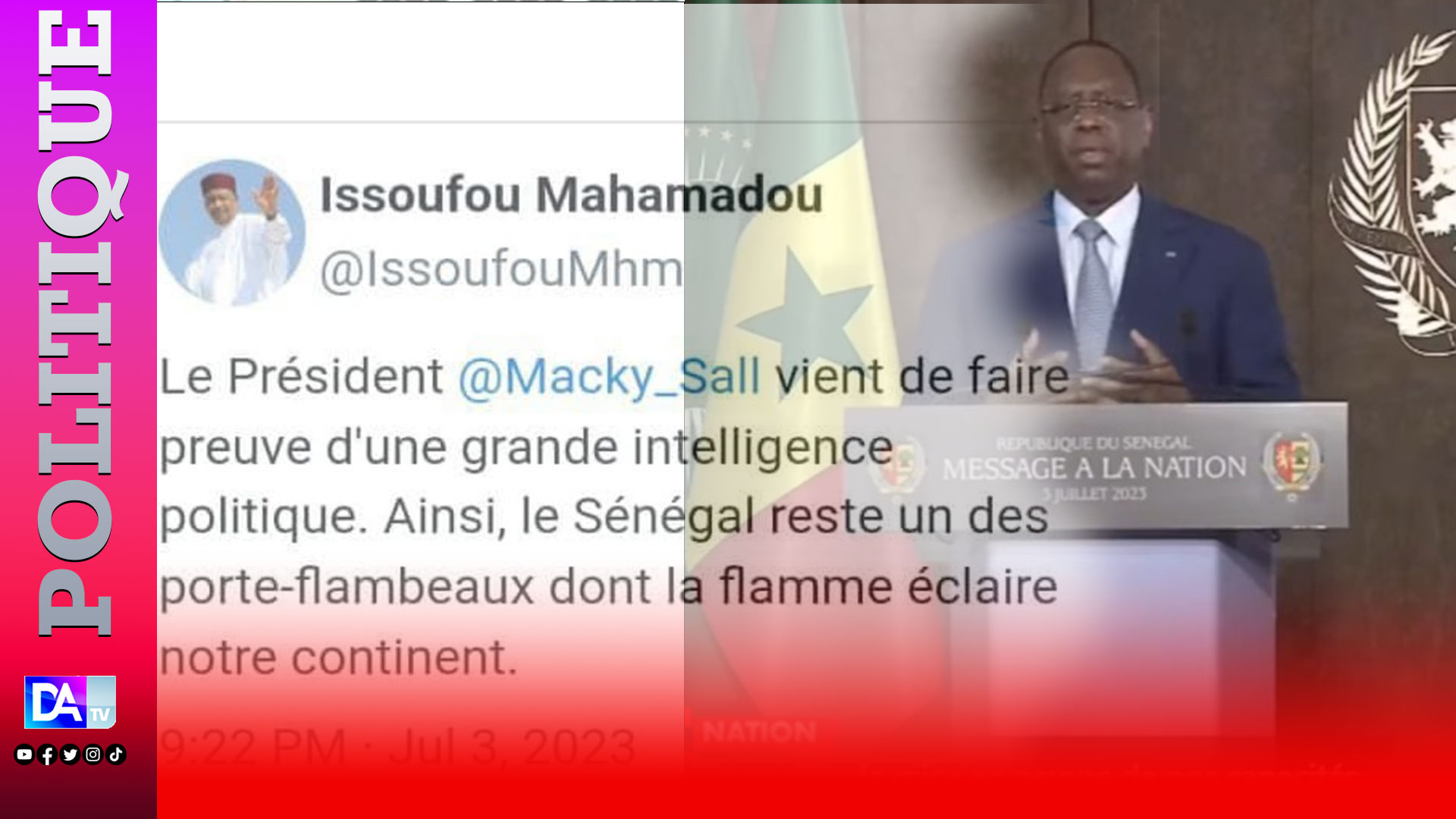 Présidentielle 2024 : « Le Président Macky Sall vient de faire preuve d'une grande intelligence politique. » (Issoufou Mahamadou)