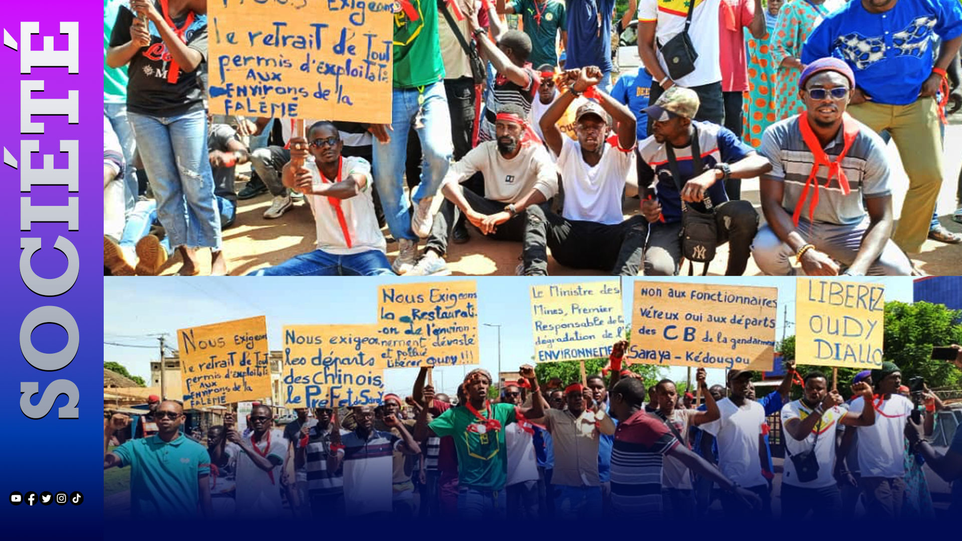 Kedougou : des jeunes exigent la libération de Oudy Diallo et le départ de certaines autorités “complices et corrompues par les chinois”