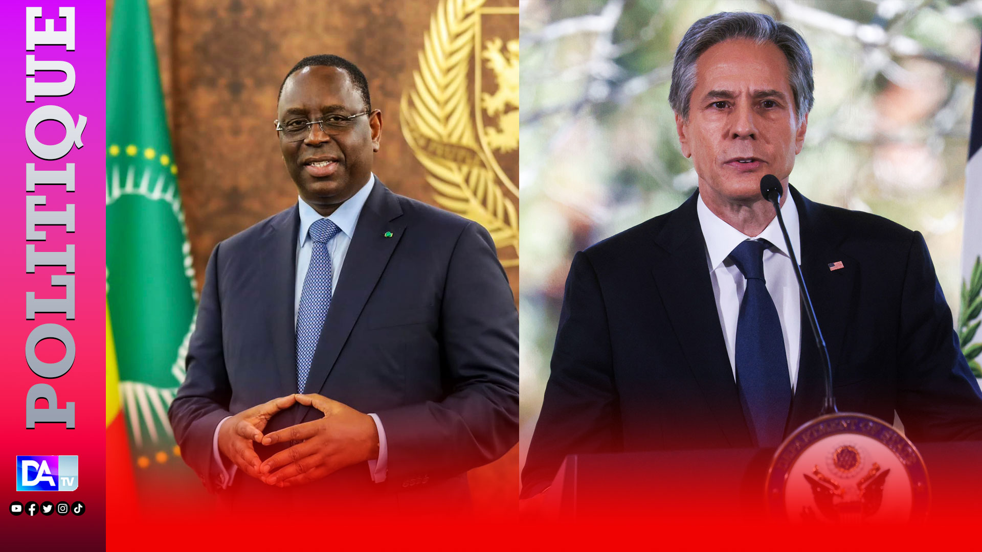 Entretien téléphonique avec le secrétaire d'État américain Antony Blinken: " Nous avons discuté de sujets d’intérêt commun, bilatéraux et globaux"( Macky Sall).