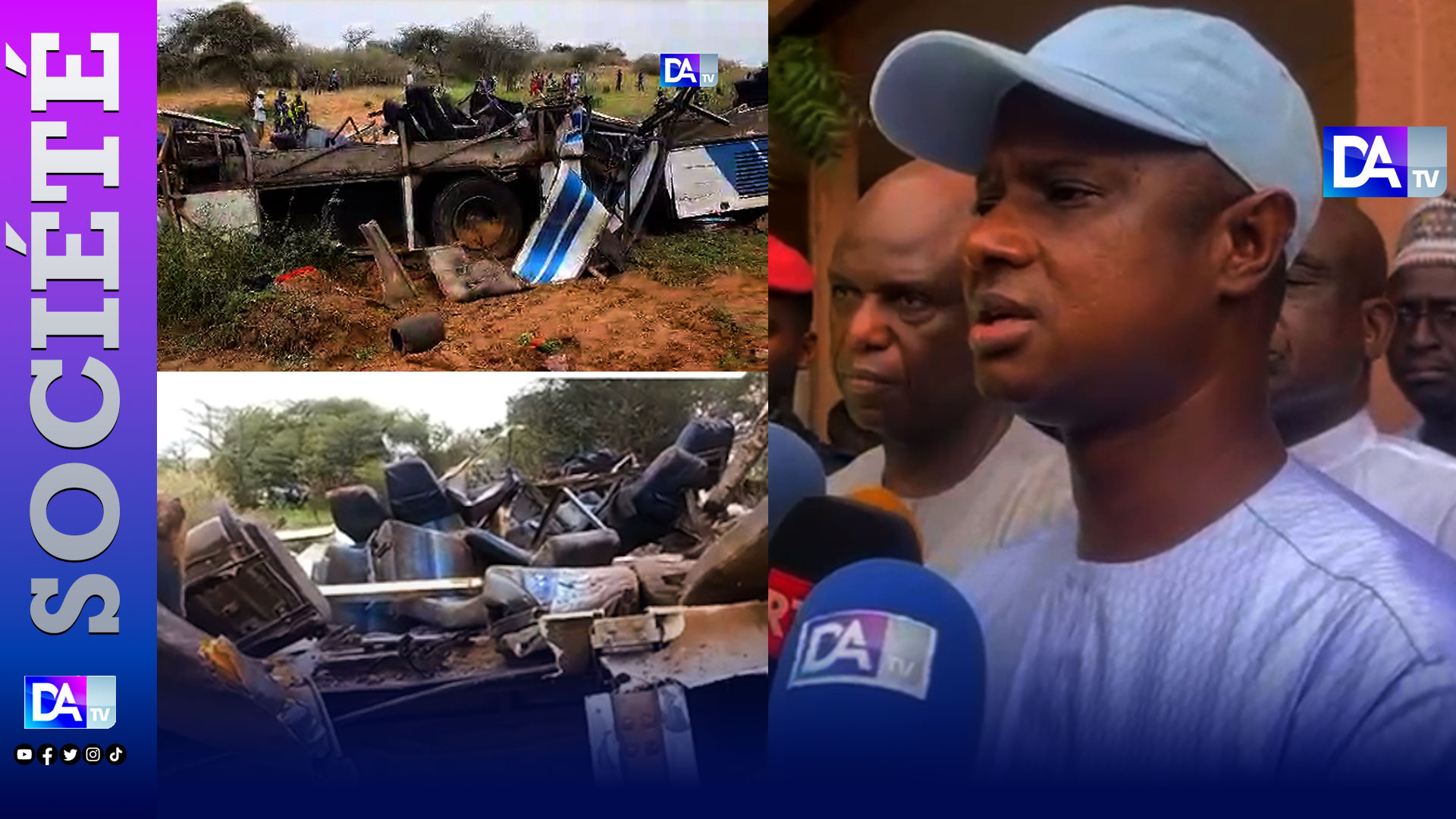 Accident à l’entrée de Nguene Sarr(Louga): Le Bus était en surnombre ( 76 passagers à bord au lieu de 60)