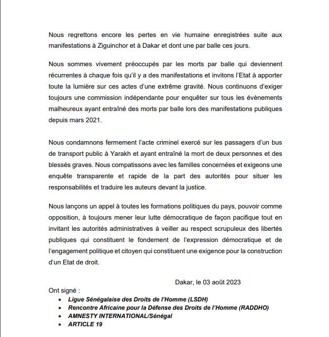Libertés démocratiques, tensions politiques: Quatre organisations des droits de l’homme affichent leurs préoccupations