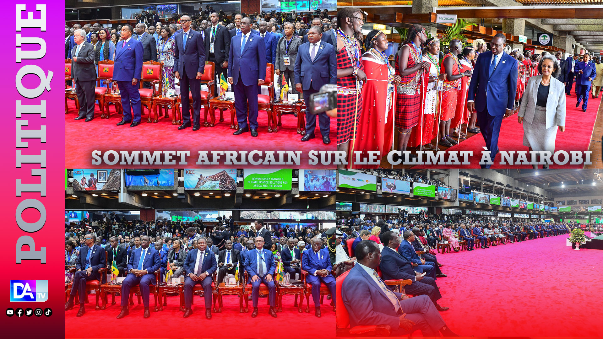 Sommet africain sur le climat à Nairobi : "Nous avons l’ambition de porter à 40% la part des énergies renouvelables dans notre mix énergétique d’ici 2030" (Macky Sall).