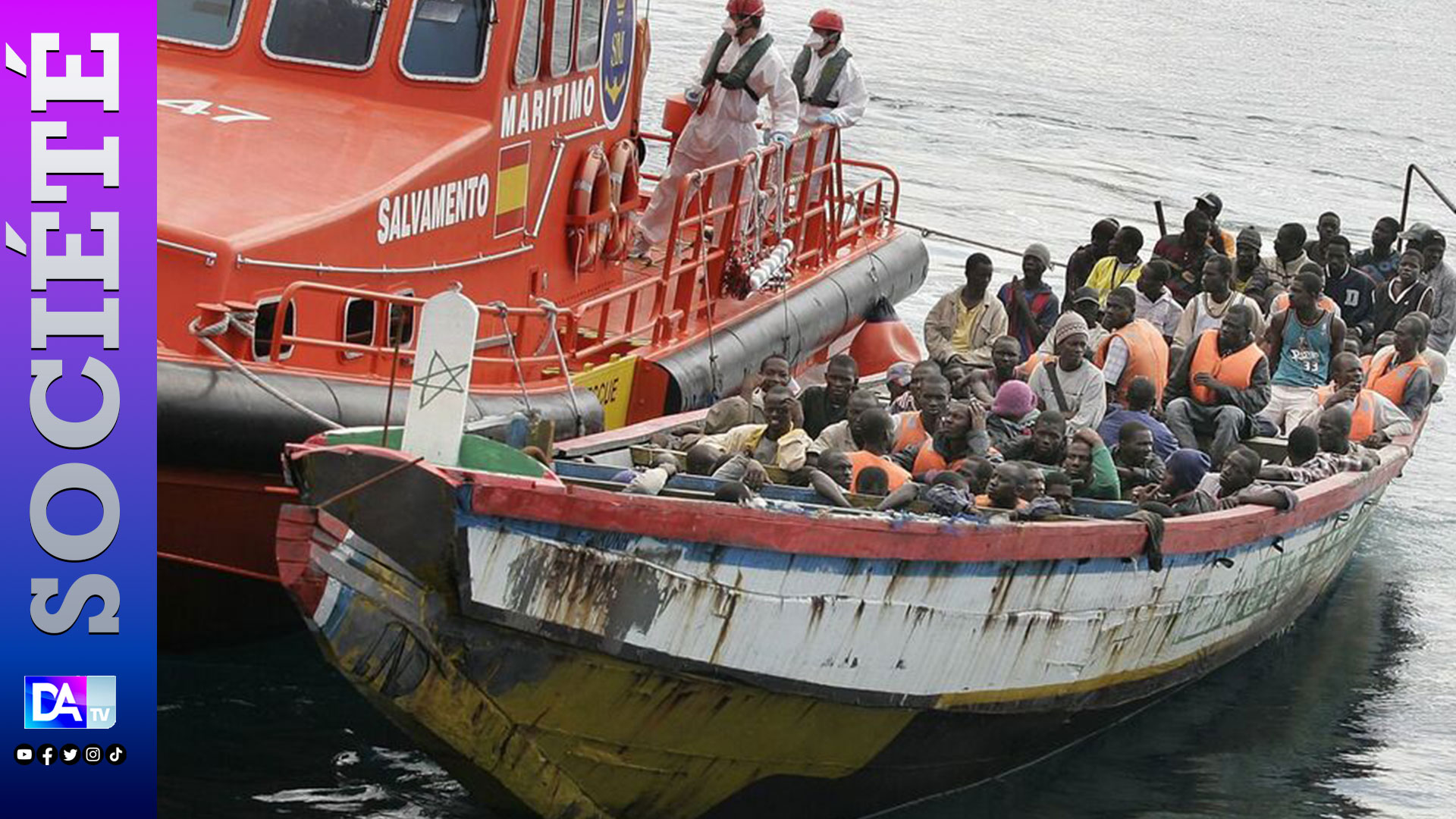Espagne : 43 migrants clandestins dont 3 femmes et 2 enfants en provenance du Sénégal, sauvés par la marine espagnole