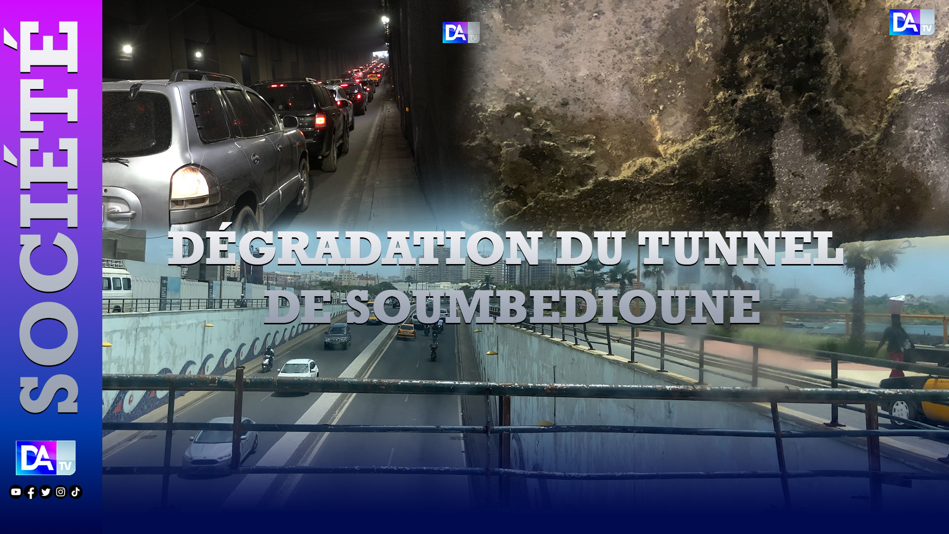 Dégradation du Tunnel de Soumbédioune : Fissures des murs, de l’eau qui ...