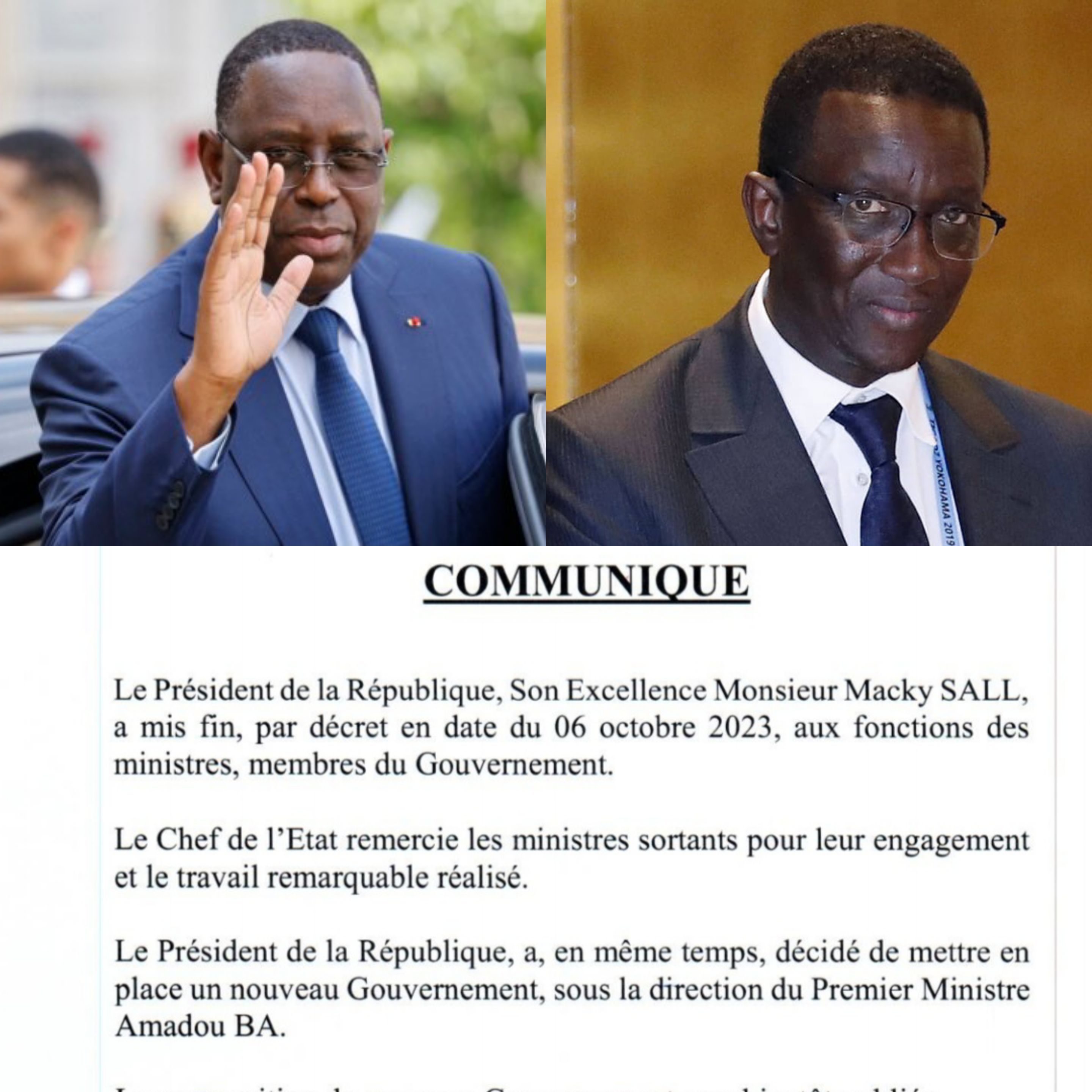 Sénégal : Le Président Macky Sall dissout le gouvernement et reconduit Amadou Ba comme Premier ministre