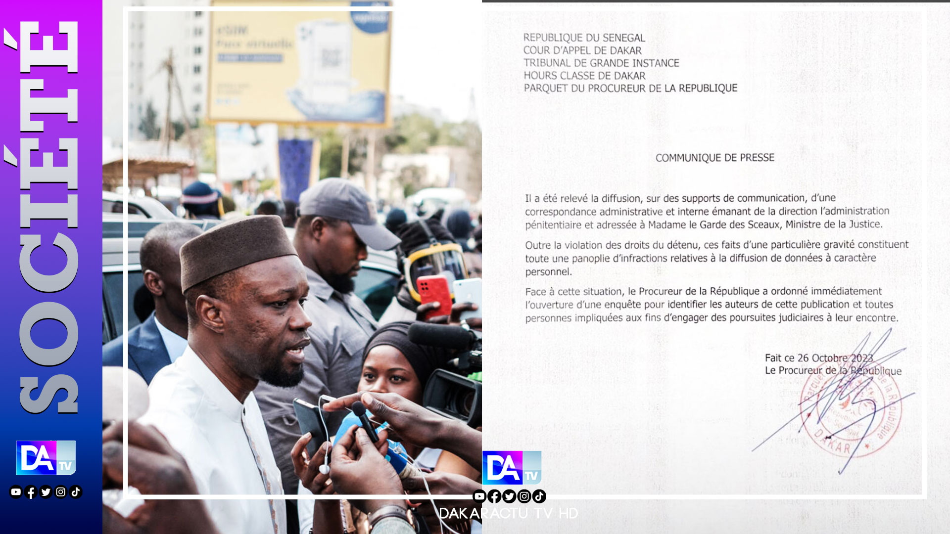 Divulgation de données personnelles sur la situation médicale de Ousmane Sonko: Le procureur annonce des poursuites judiciaires contre les auteurs