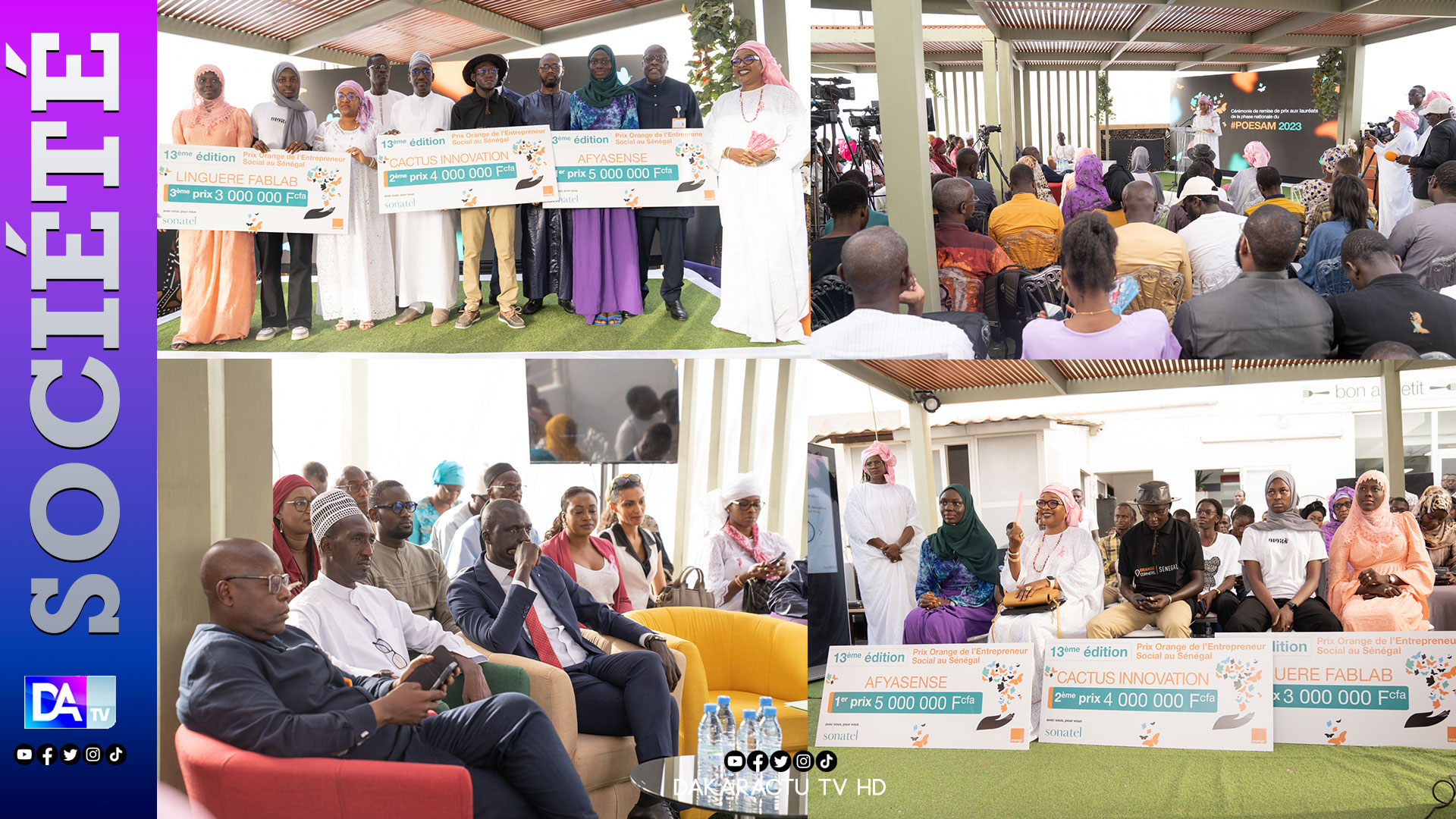 AFYASENSE, CACTUS INNOVATION et LINGUERE FABLAB lauréats du Prix Orange de l’Entreprenariat Social au Sénégal 2023