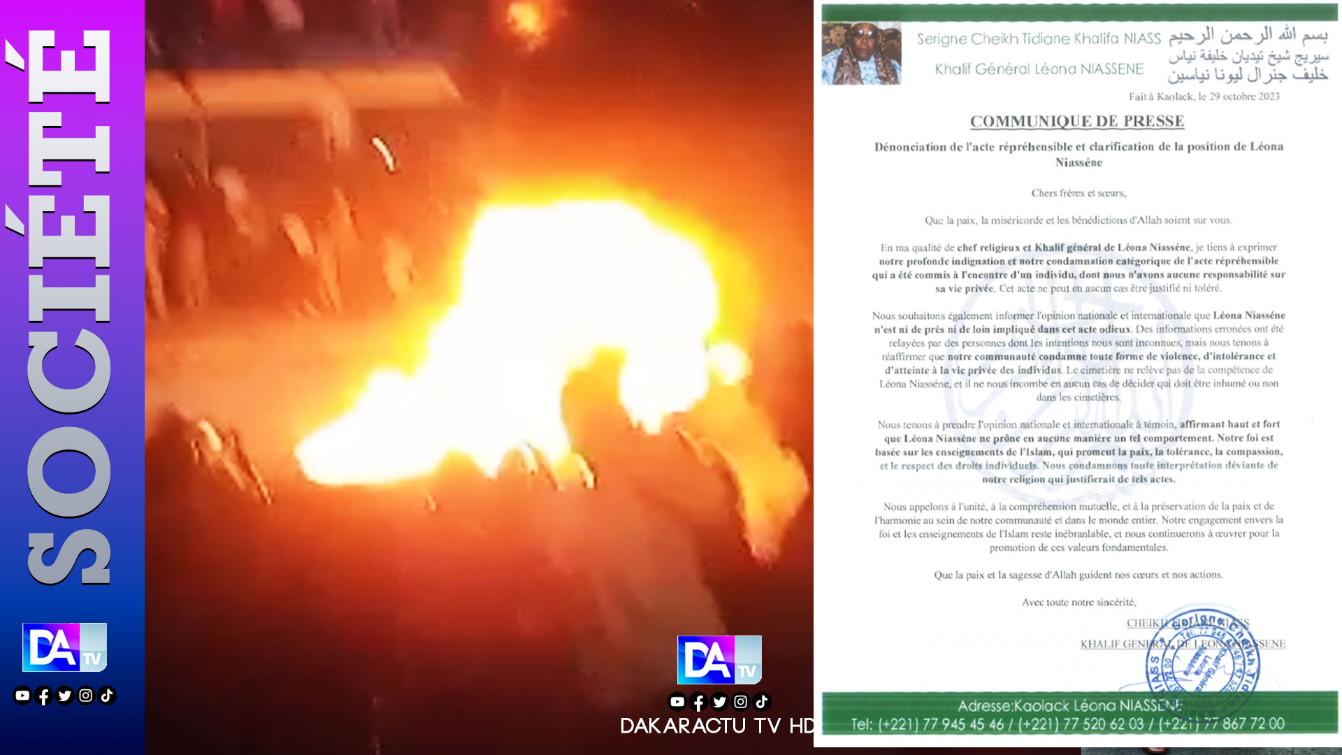 Incinération du présumé homosexuel : Léona Niassène condamne l’acte, dégage toutes ses responsabilités et appelle à la tolérance