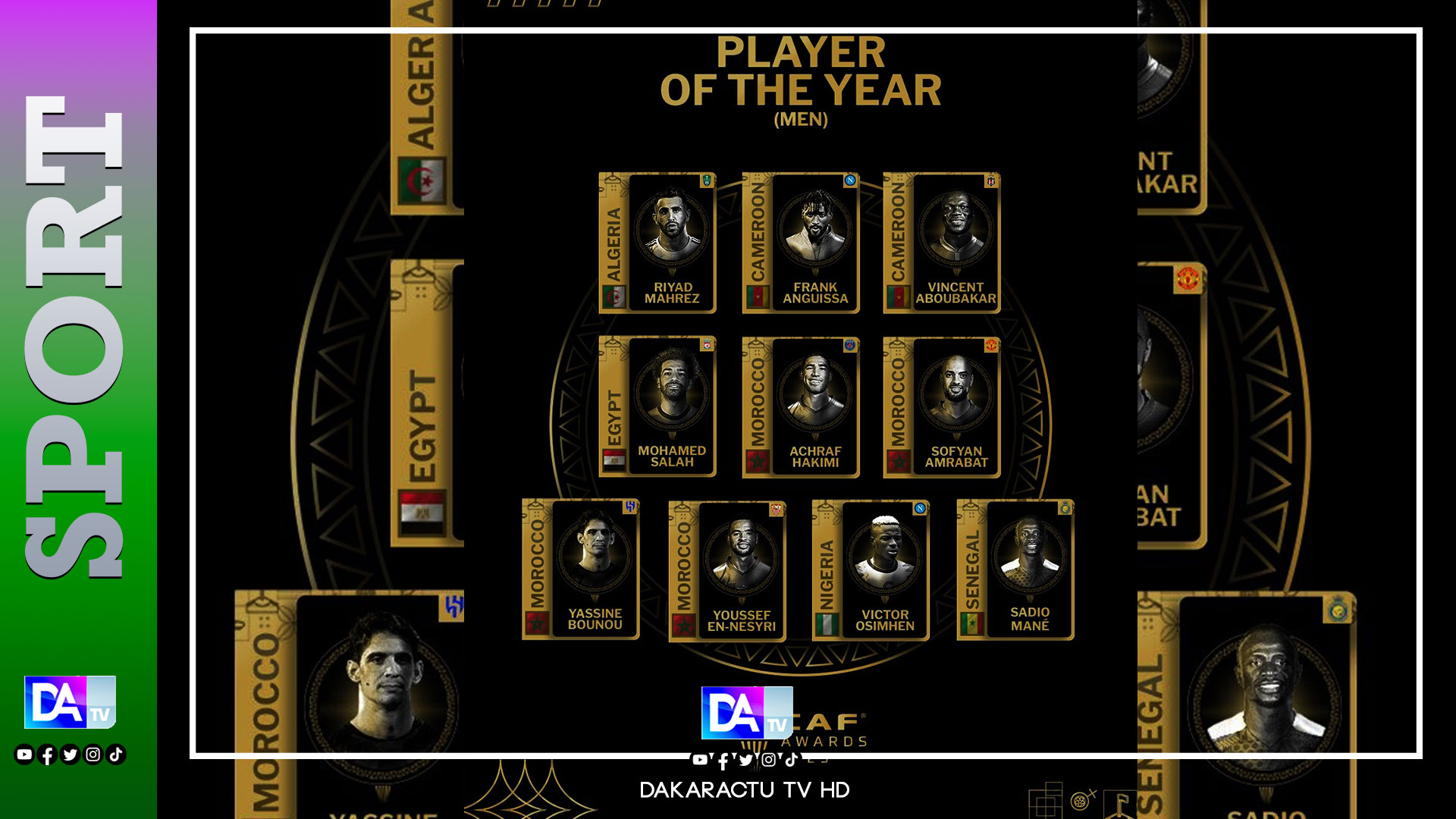 Mane Course CAF Awards 2023 : Sadio Mané dans le top 10, Aliou Cissé, Amara Diouf ...