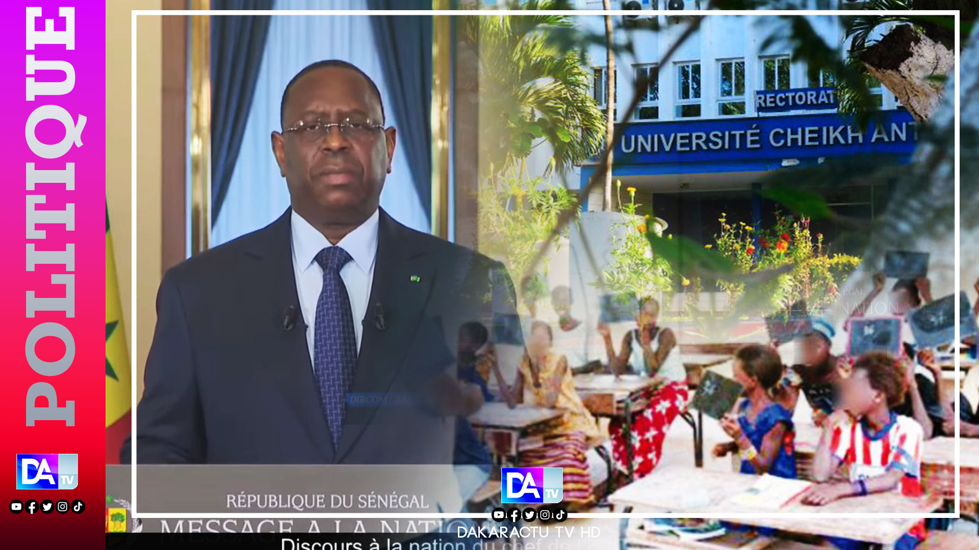 Discours fin d’année / Macky Sall président de la République : « Il nous faut améliorer les performances de notre système éducatif et l’adapter aux réalités de notre temps »