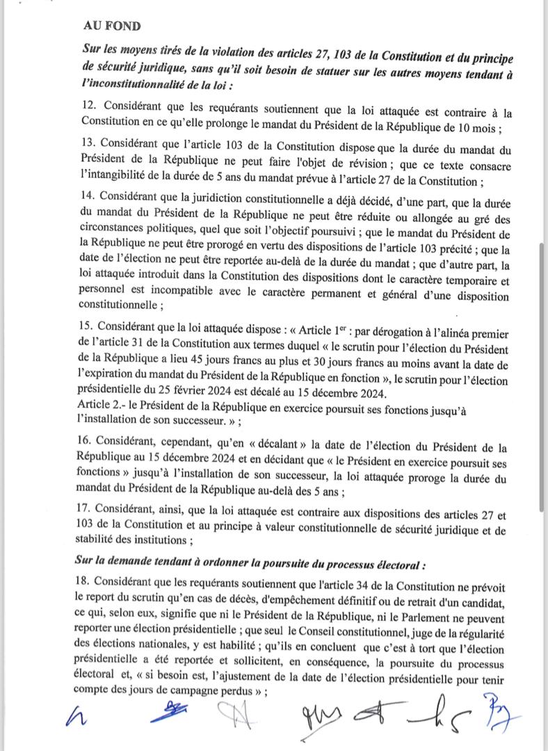 Le Conseil constitutionnel annule le décret de Macky Sall portant abrogation du décret convoquant le corps électoral