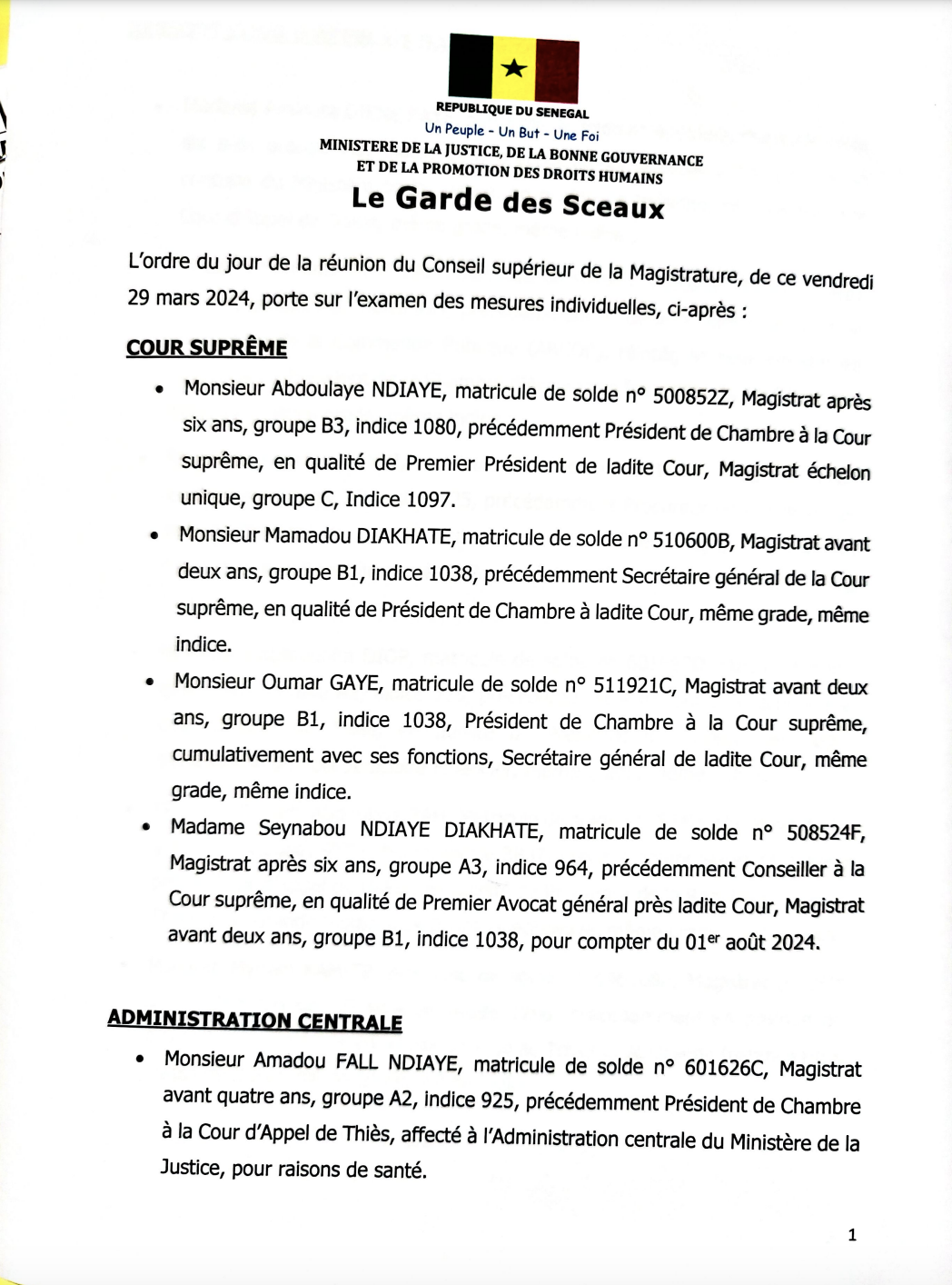 Conseil supérieur de la magistrature : Voici les mesures prises par le chef de l’Etat à l’issue de la réunion ce vendredi 