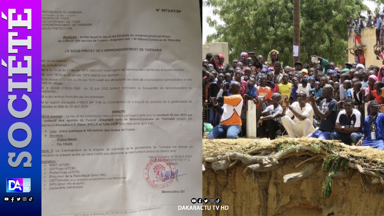 Ndane: Le Sous-préfet de Thiénaba autorise le rassemblement pacifique du collectif des spoliés de l'usine " Éléphant Vert"