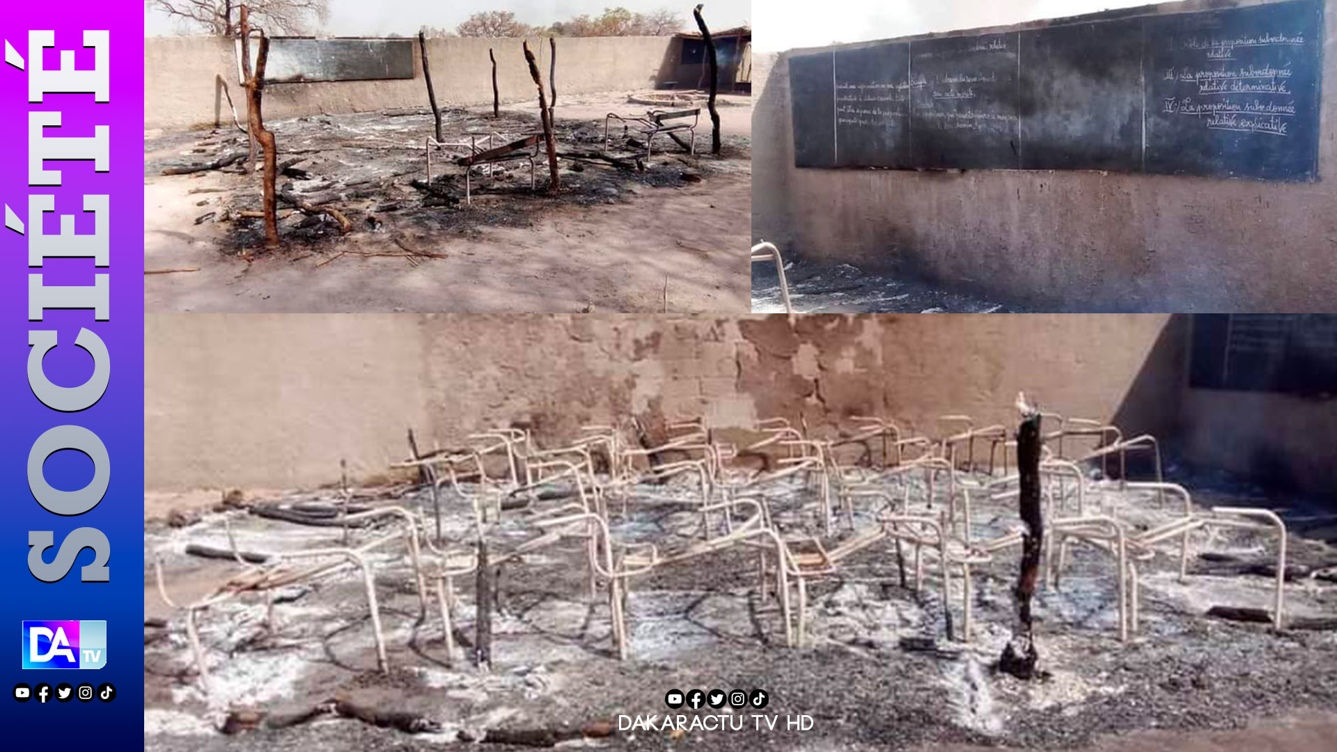 Médina Yoro Foula (Kolda) : Un violent incendie ravage deux classes sous abris provisoires du collège de Dinguiraye.