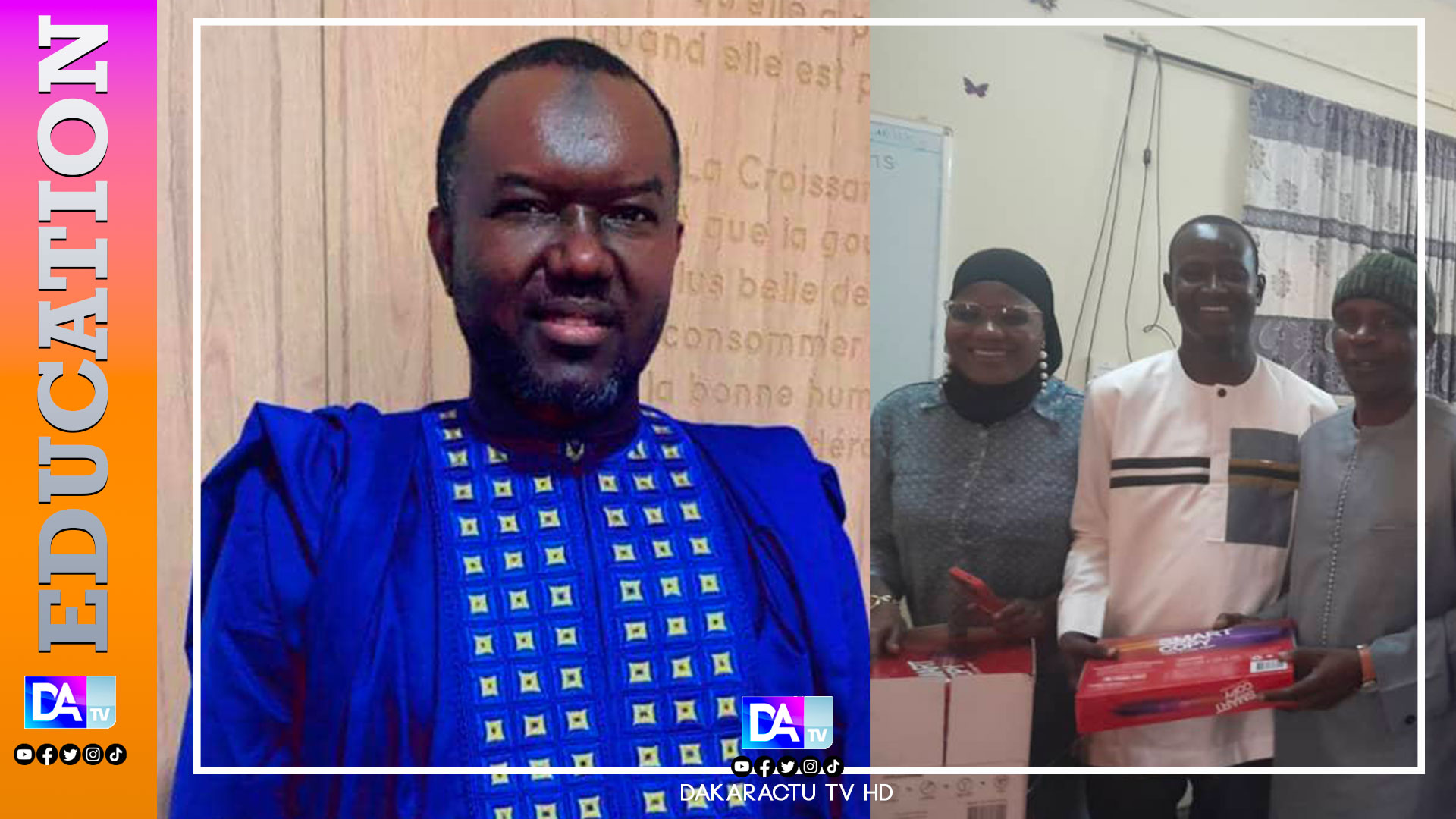 Thiès/Éducation: Boubcar Ly offre  des lots de fourniture de bureau à la direction du lycée Malick Sy et à l'école primaire CEM Base...