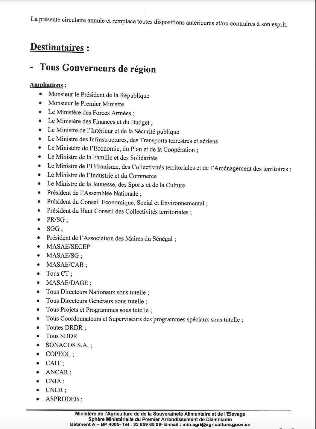 Campagne agricole 2024-2025: Le ministre de l’agriculture fixe la constitution des commissions de supervision de distribution des semences et engrais