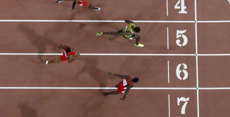 Athlétisme - Finale du 100m hommes à Pékin: Usain Bolt champion du monde en 9"79
