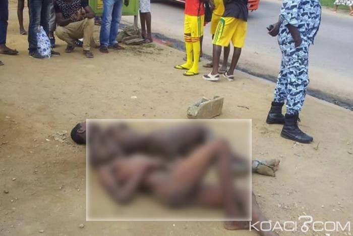 Côte d'Ivoire : Angré, deux individus identifiés microbes lynchés à mort et exposés nus sur la voie