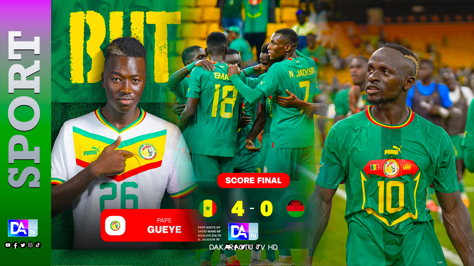 Le Sénégal surclasse le Malawi : 4-0, une victoire éclatante !