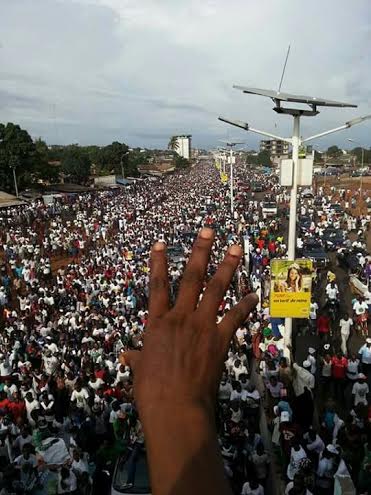 Les images du grand meeting de Cellou Dallein Diallo au Palais du Peuple de Conakry en Guinée