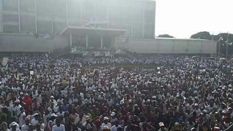 Les images du grand meeting de Cellou Dallein Diallo au Palais du Peuple de Conakry en Guinée