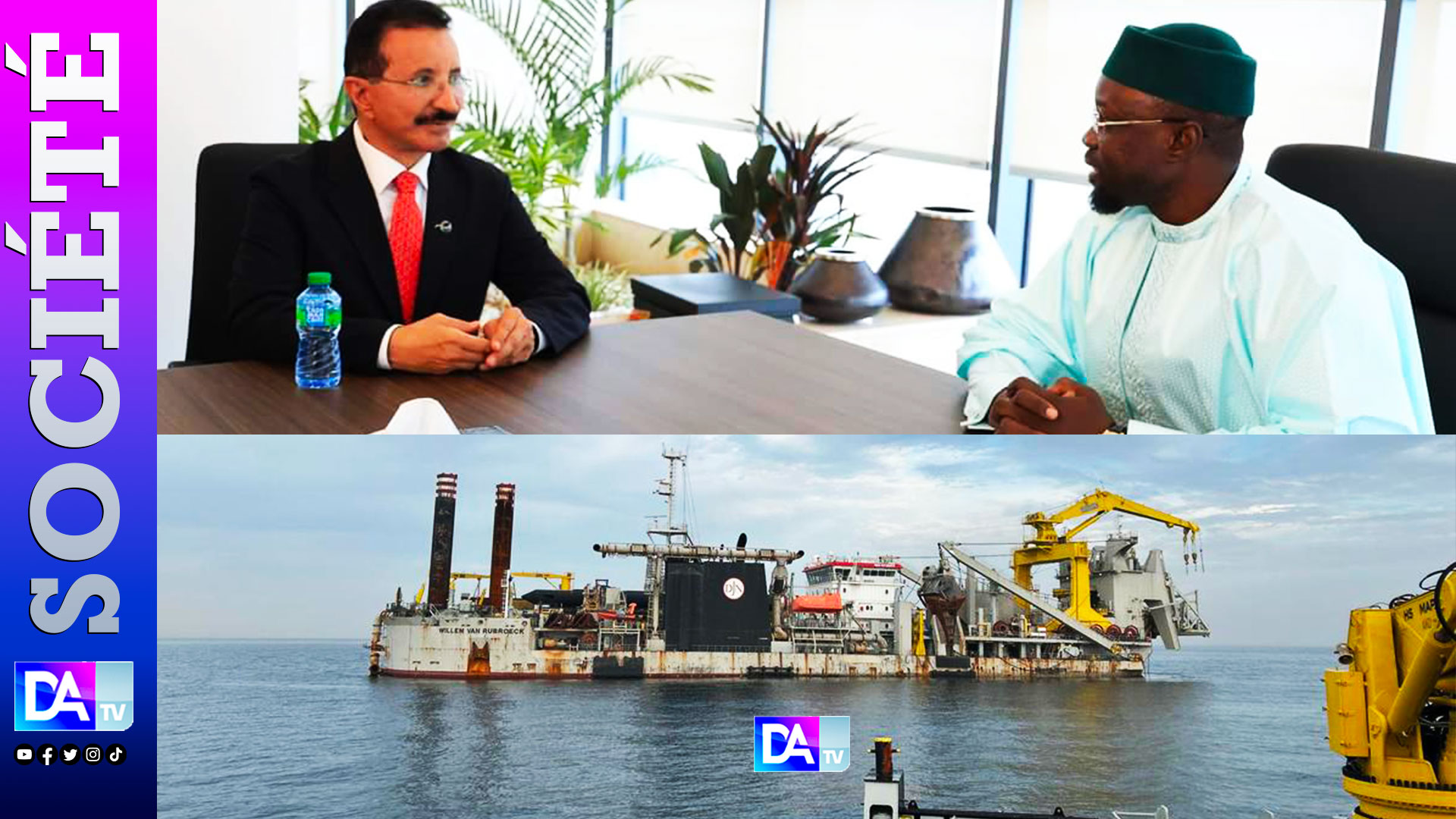 Construction du port de Ndayane au Sénégal : Début de la phase maritime avec l'arrivée du Dragueur Willem Van Rubroeck