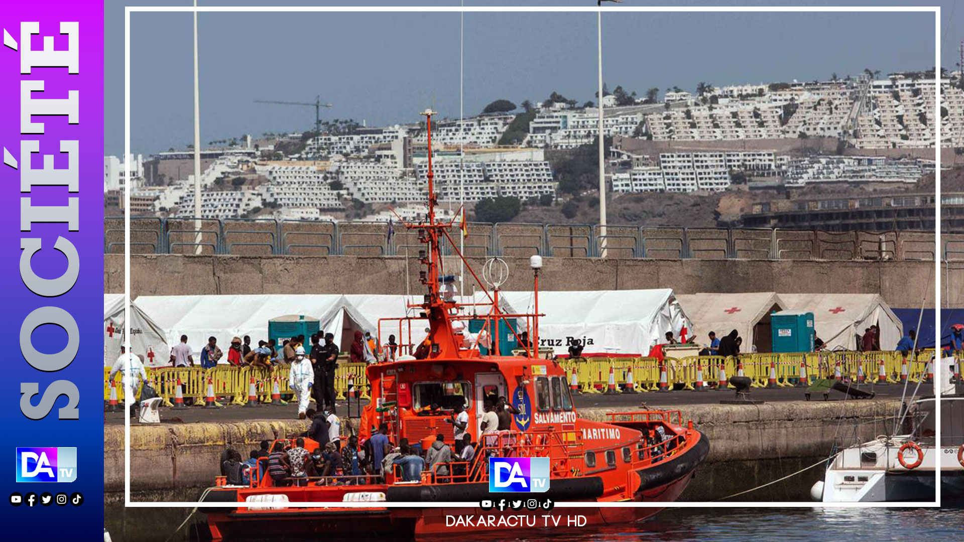 Émigration clandestine : une pirogue de  91 personnes en provenance de Sénégal est arrivée à Ténérife