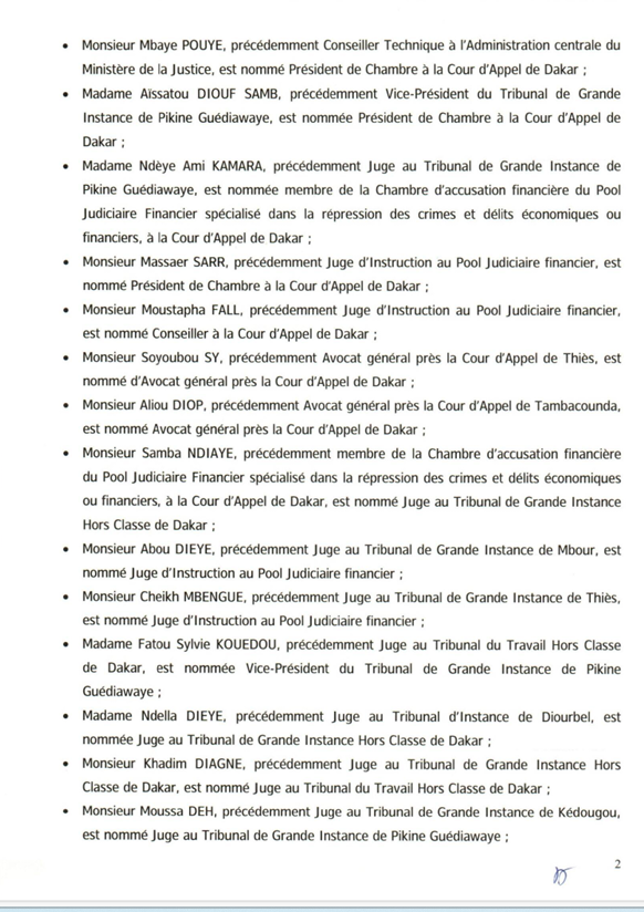 Conseil Supérieur de la Magistrature : Vague de nominations à la Cour suprême, à l’administration centrale et dans les juridictions régionales