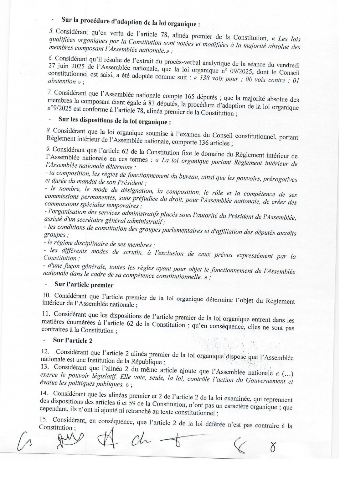 Convocation des magistrats à l’Assemblée nationale : Le Conseil Constitutionnel a tranché !