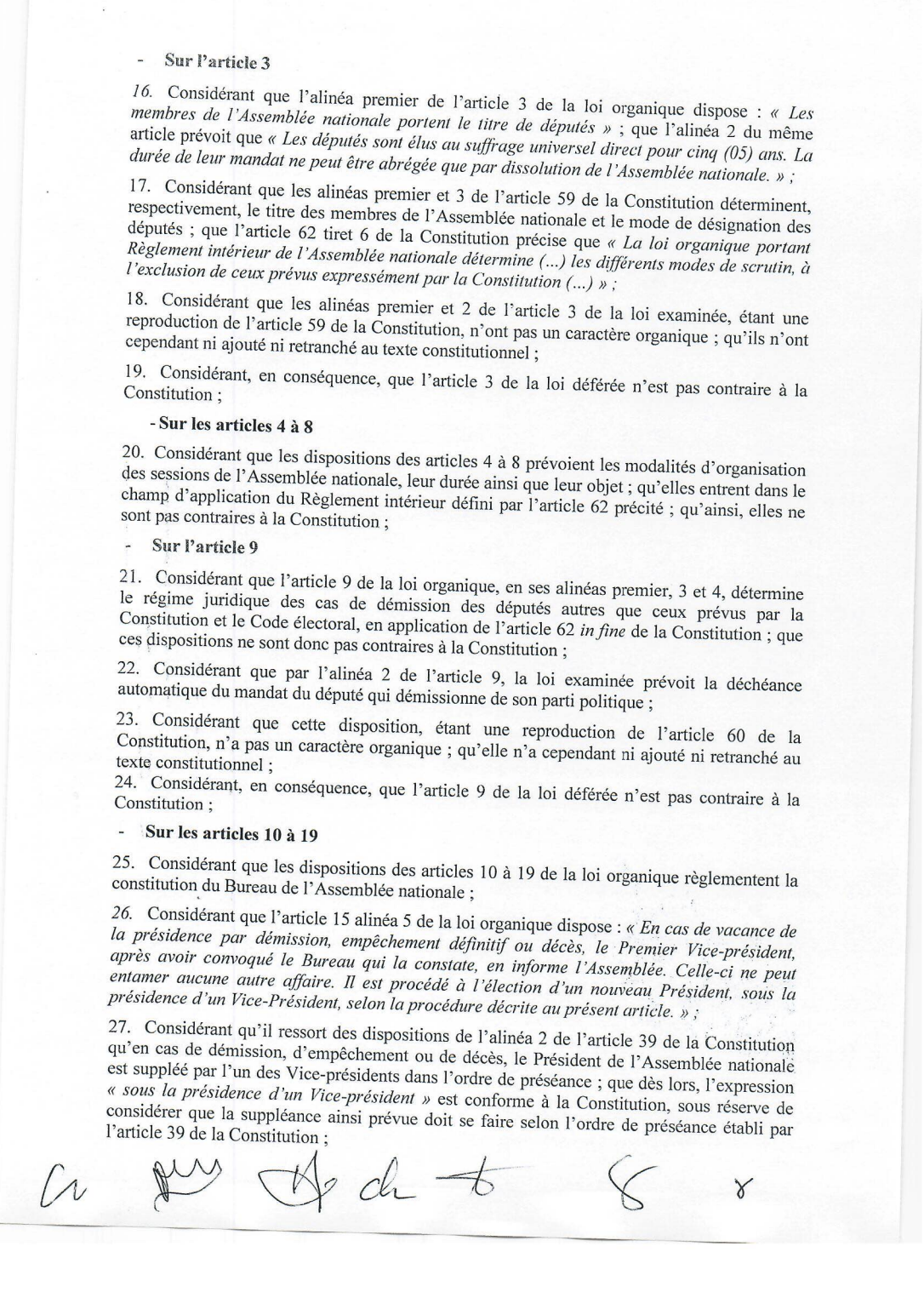 Convocation des magistrats à l’Assemblée nationale : Le Conseil Constitutionnel a tranché !