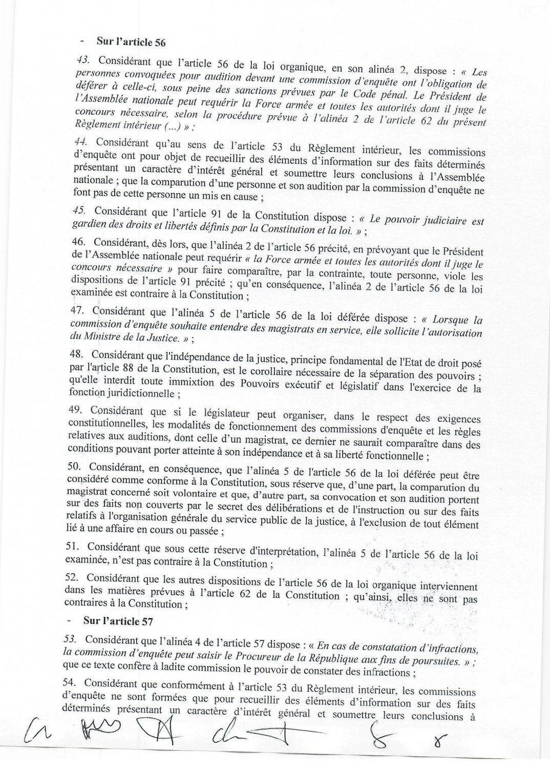 Convocation des magistrats à l’Assemblée nationale : Le Conseil Constitutionnel a tranché ! Convocation des magistrats à l’Assemblée nationale : Le Conseil Constitutionnel a tranché !