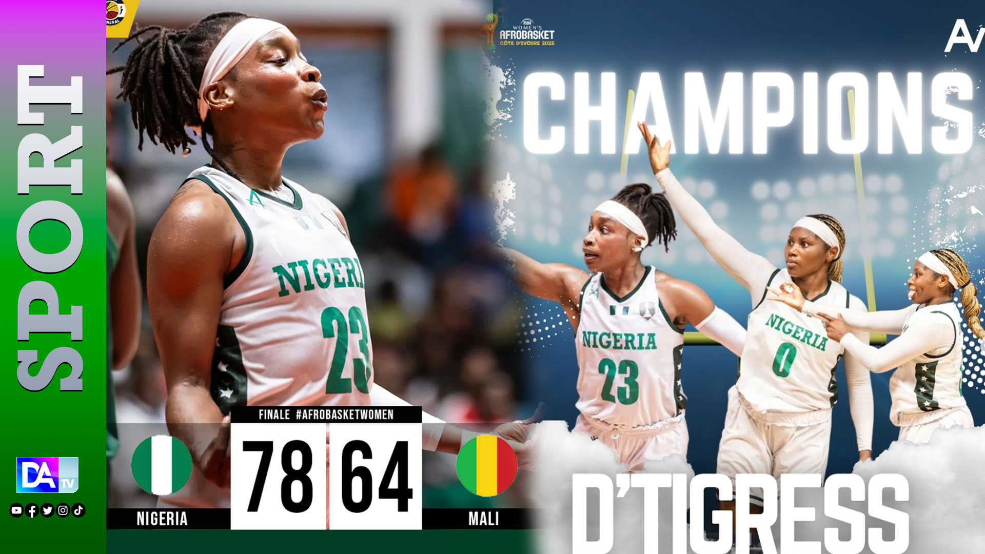 AFROBASKET 2025- Le Nigéria est champion après avoir battu le Mali sur le score de 78 à 64.