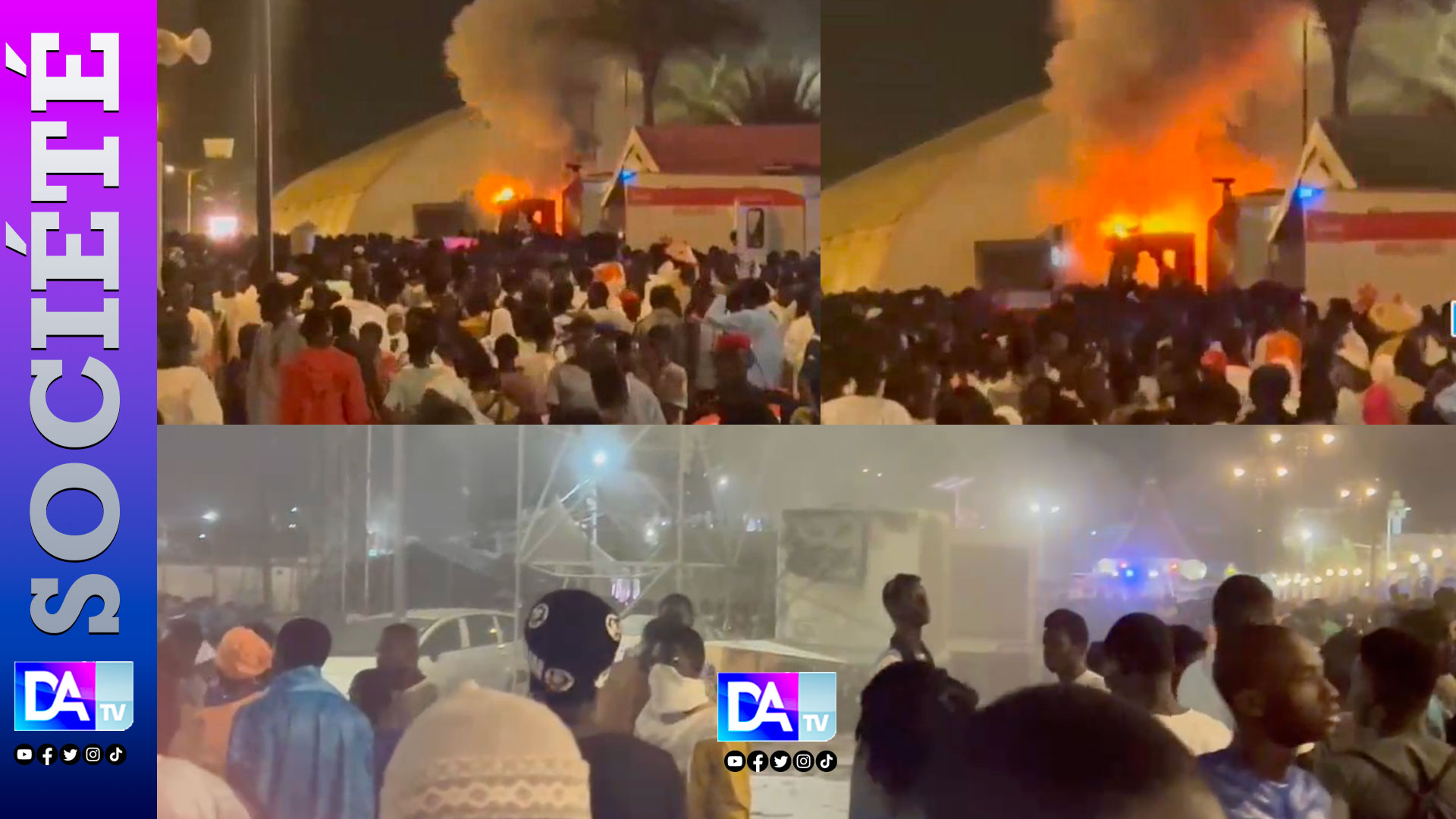 MAGAL 2025 – Un véhicule prend feu à proximité des tentes installées sur le côté opposé de la grande mosquée