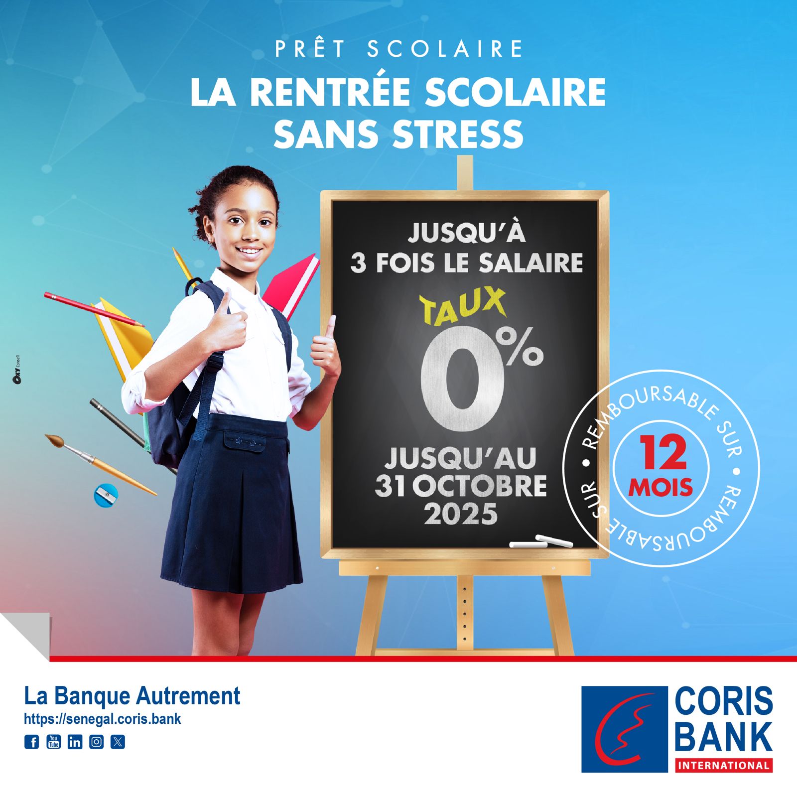 Rentrée scolaire 2025 : Coris Bank accompagne les parents en offrant des prêts à un taux de 0%