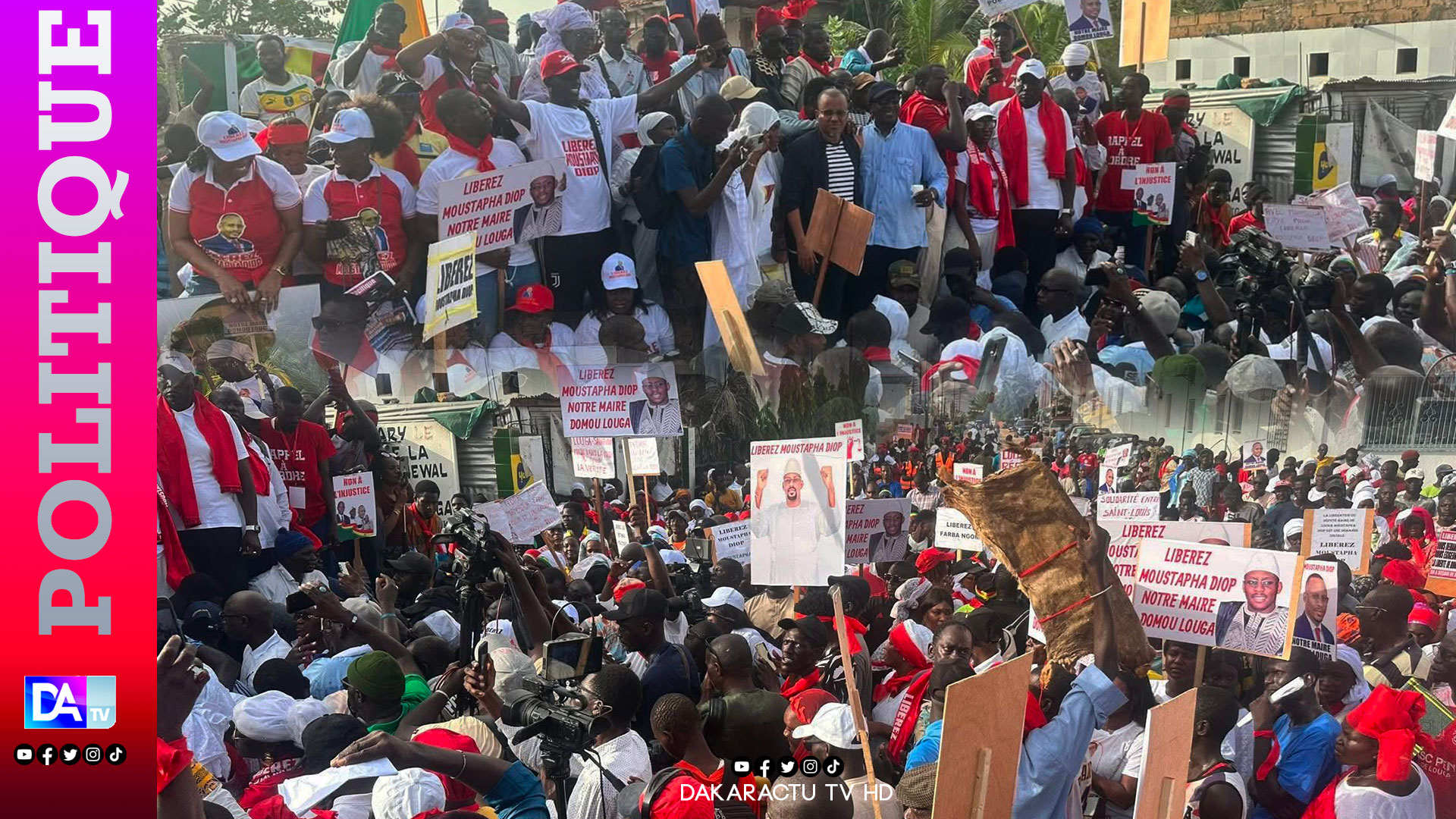 Manifestation Pacifique à Louga : la population dans la rue, exige la libération de Moustapha Diop