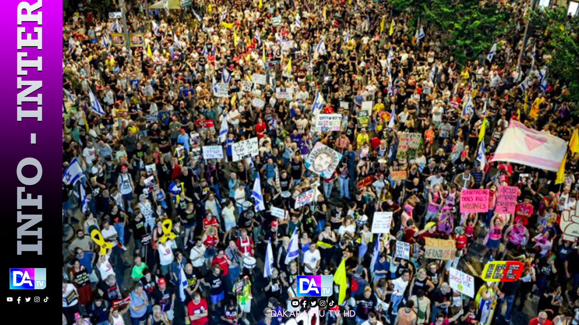 Gaza : des milliers d'Israéliens manifestent pour un accord permettant la libération des otages