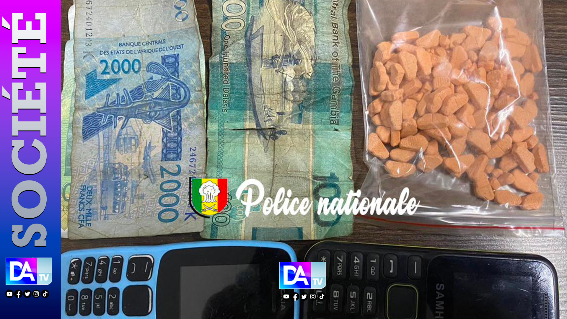 Saisie de 100 pilules d’ecstasy à Yoff : un individu interpellé par la BRS de Dakar