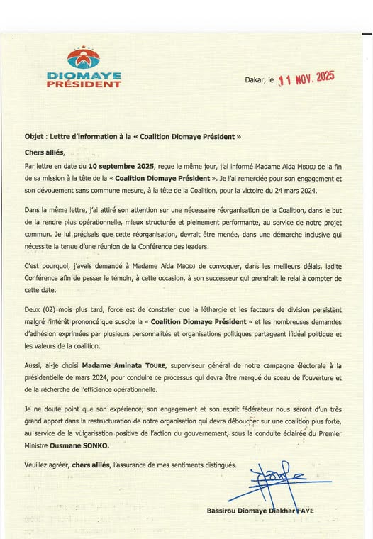 Réorganisation de la coalition « Diomaye Président » : Bassirou Diomaye Faye met fin à la mission d’Aïda Mbodj et désigne Mimi Touré